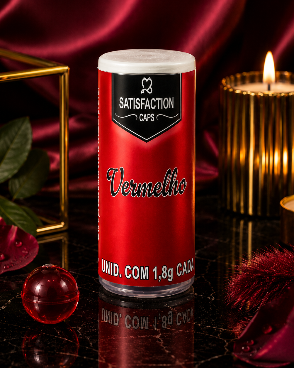 Satisfaction Caps – Bolinha Aromática com Óleo Corporal | Vermelho